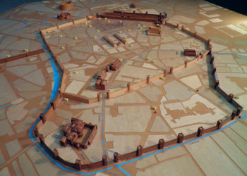 Modello in legno conservato presso il Civico museo archeologico di Milano che mostra una ricostruzione della Mediolanum imperiale